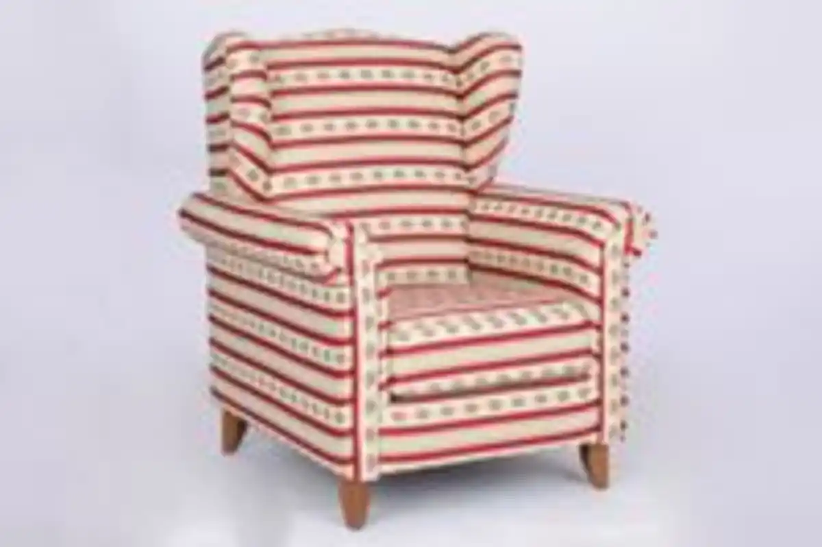 Bild 2 von Better Home Polstersessel Loretta, ca. 86 x 81 x 105 cm – Rot gestreift & Blumenmuster