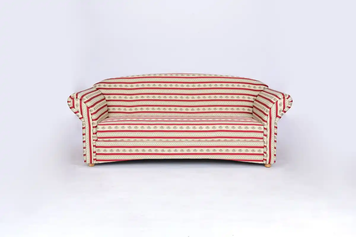 Bild 1 von Better Home 3-Sitzer Sofa Loretta, ca. 204 x 83 x 85 cm – Rot gestreift & Blumenmuster