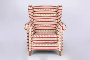 Better Home Polstersessel Loretta, ca. 86 x 81 x 105 cm – Rot gestreift & Blumenmuster