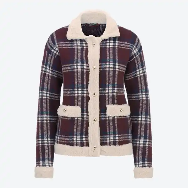 Bild 2 von Damen-Strickjacke mit Kunstfell-Details