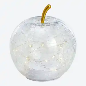 LED-Apfel aus Crackle-Glas, Ø ca. 14 cm