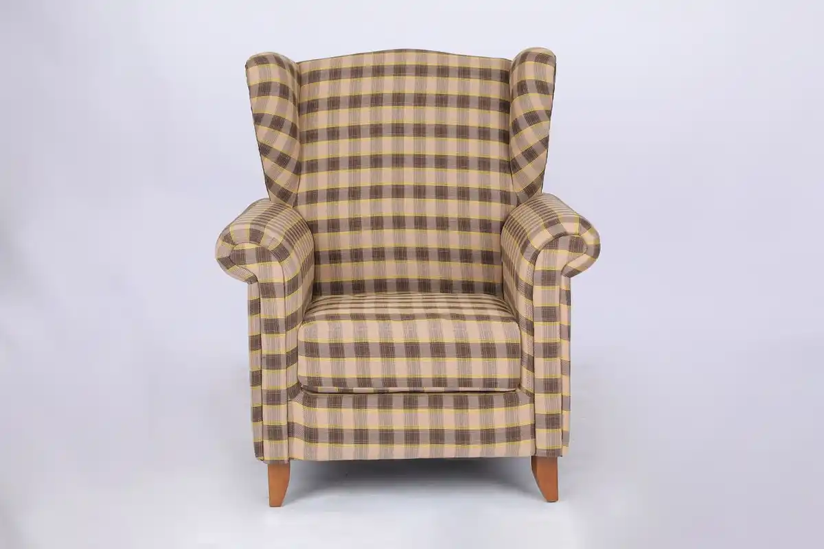 Bild 1 von Better Home Polstersessel Loretta, ca. 86 x 81 x 105 cm – Kariert & Braun