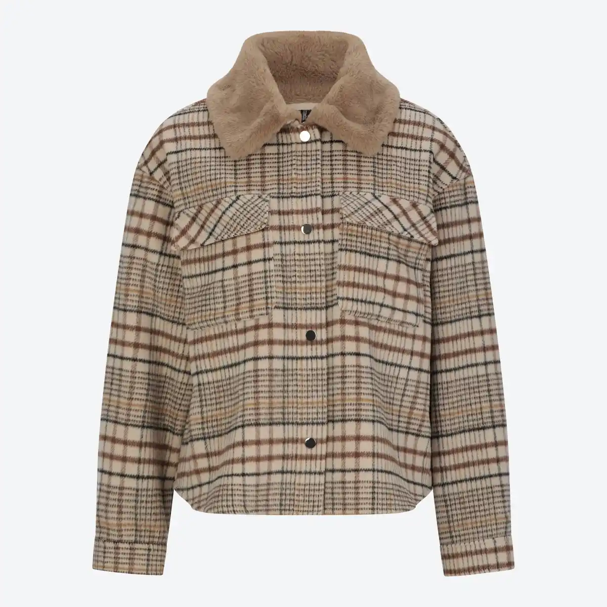 Bild 3 von Damen-Karojacke mit Kunstfell-Kragen