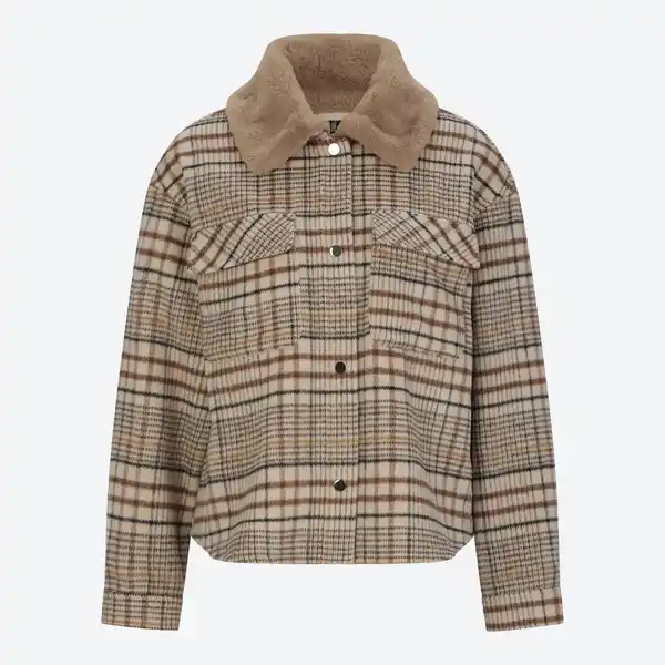 Bild 3 von Damen-Karojacke mit Kunstfell-Kragen