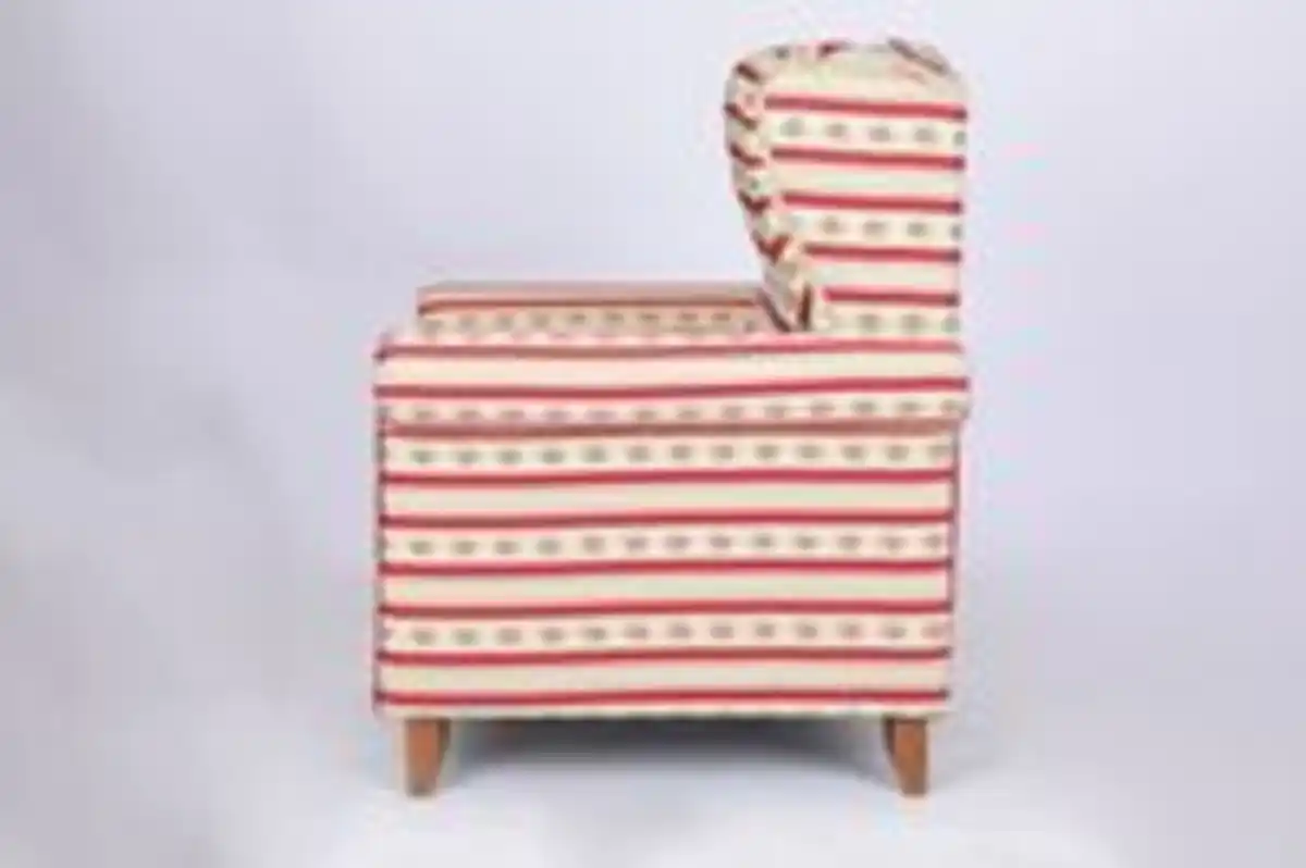 Bild 3 von Better Home Polstersessel Loretta, ca. 86 x 81 x 105 cm – Rot gestreift & Blumenmuster