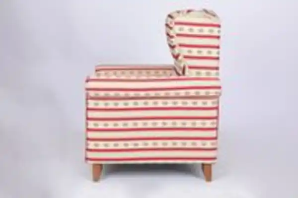 Bild 3 von Better Home Polstersessel Loretta, ca. 86 x 81 x 105 cm – Rot gestreift & Blumenmuster