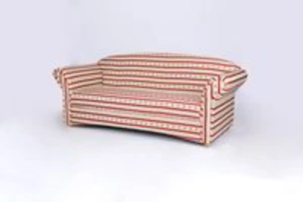 Bild 2 von Better Home 3-Sitzer Sofa Loretta, ca. 204 x 83 x 85 cm – Rot gestreift & Blumenmuster