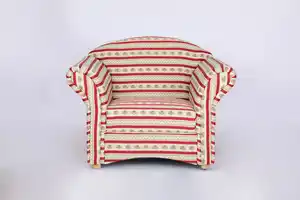 Better Home Polstersessel Loretta, ca. 110 x 84 x 84 cm – Rot gestreift & Blumenmuster