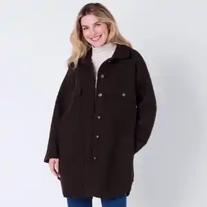 Damen-Hemdmantel in Curly-Optik