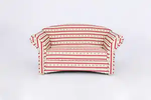 Better Home 2-Sitzer Sofa Loretta, ca. 153 x 83 x 85 cm – Rot gestreift & Blumenmuster