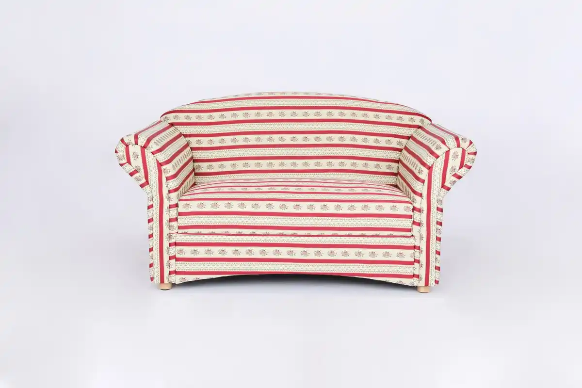 Bild 1 von Better Home 2-Sitzer Sofa Loretta, ca. 153 x 83 x 85 cm – Rot gestreift & Blumenmuster