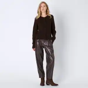 Damen-Hose aus Kunstleder im Barrel-Look