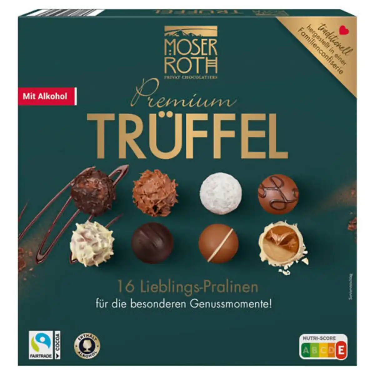 Bild 1 von MOSER ROTH Schokoladen Trüffel Pralinen 200 g, Herbst mit Alkohol