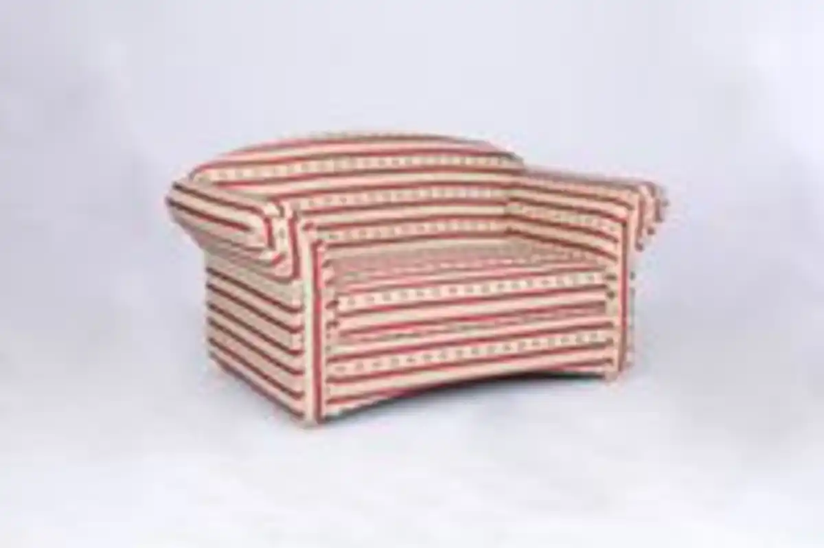 Bild 2 von Better Home 2-Sitzer Sofa Loretta, ca. 153 x 83 x 85 cm – Rot gestreift & Blumenmuster