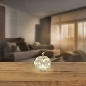 LED-Apfel aus Crackle-Glas, Ø ca. 7,5 cm