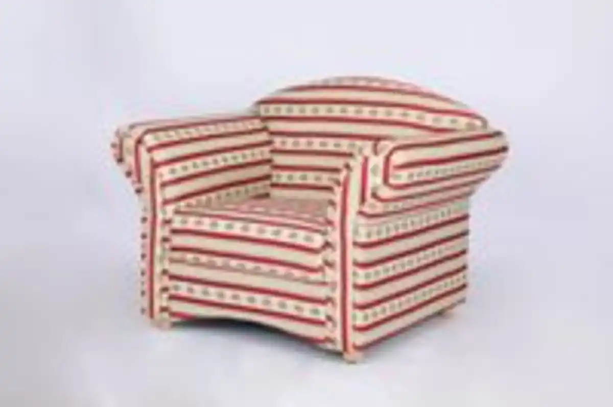 Bild 2 von Better Home Polstersessel Loretta, ca. 110 x 84 x 84 cm – Rot gestreift & Blumenmuster