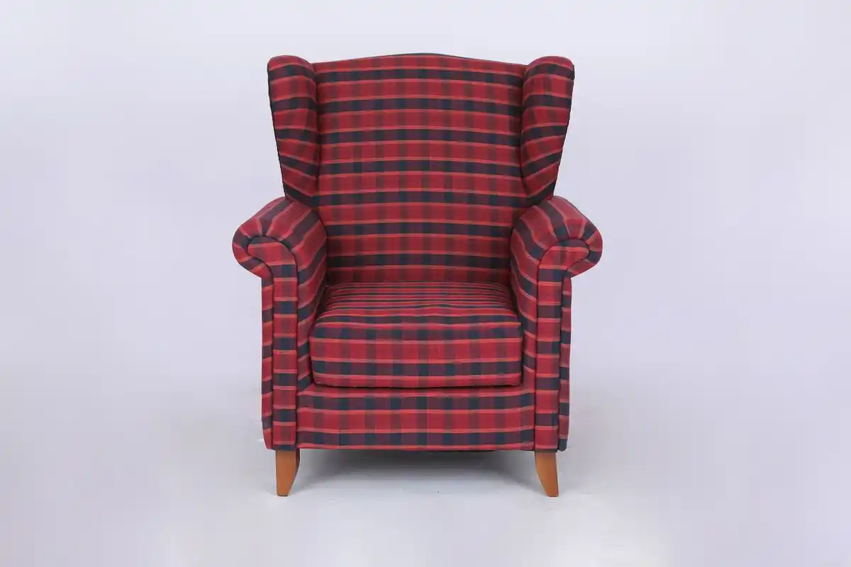 Bild 1 von Better Home Polstersessel Loretta, ca. 86 x 81 x 105 cm – Rot Kariert