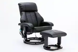 Happy Home Massagesessel mit Fußhocker & Heizfunktion - Schwarz