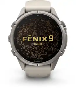 fenix 9 Pro Inreach (43mm) Sportuhr nebelgrau/dunkler sandstein