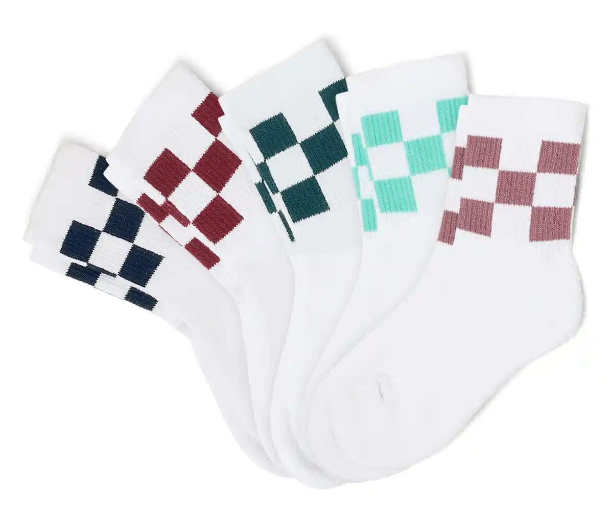 Bild 1 von 5 Paar Kinder-Tennissocken, Schachbretteinstrick