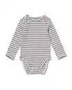 Bild 1 von Mitwachsender Babystrampler LENZING™ ECOVERO™, gerippt, Streifen eierschalenfarben