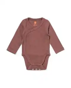 Baby-Strampler zum Mitwachsen mit Rippenstruktur braun