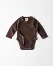 Bild 1 von Mitwachsender Newborn-Wickelstrampler aus Merinowolle braun