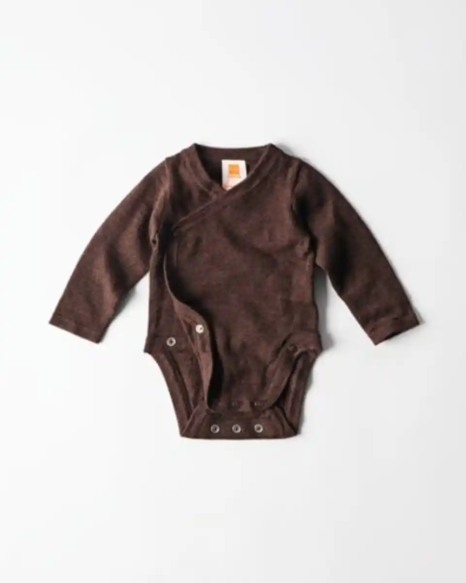 Bild 1 von Mitwachsender Newborn-Wickelstrampler aus Merinowolle braun