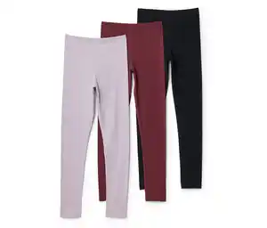 3 Kinder-Leggings, lila, rot, schwarz