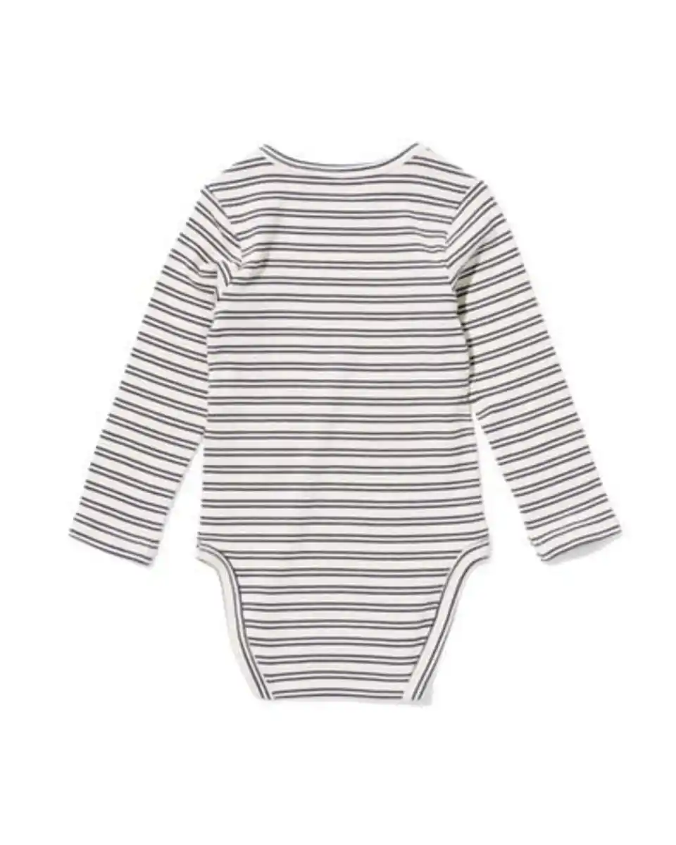 Bild 4 von Mitwachsender Babystrampler LENZING™ ECOVERO™, gerippt, Streifen eierschalenfarben