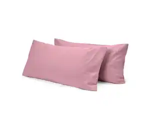 2 Biber-Kopfkissenbezüge, rosa