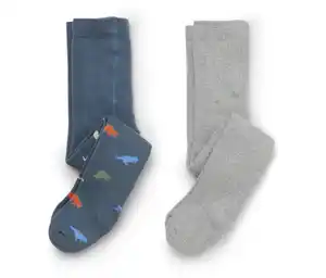 2 Kinder-Frottee-Strumpfhosen, mittelblau