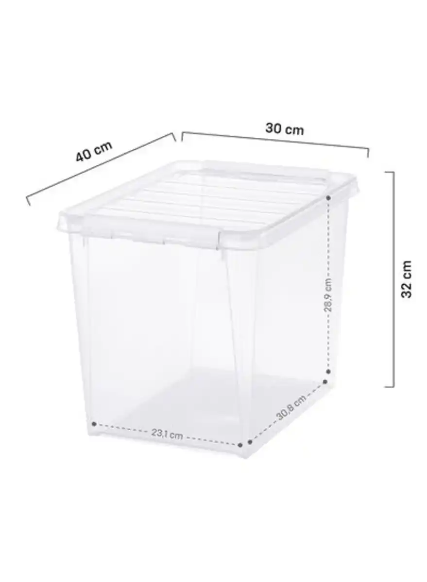 Bild 2 von Ordnungsbox Madrid, 25 Liter, transparent, 40 x 30 x 32 cm