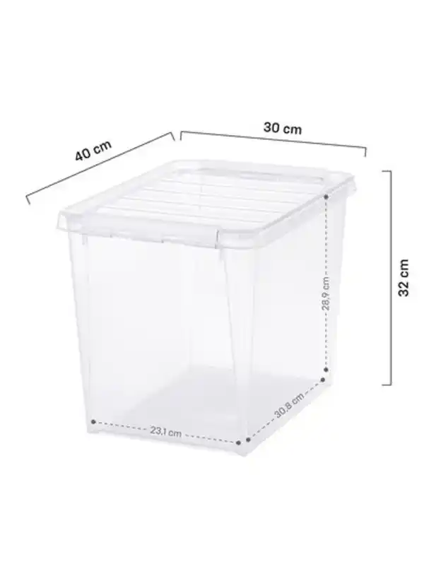 Bild 2 von Ordnungsbox Madrid, 25 Liter, transparent, 40 x 30 x 32 cm
