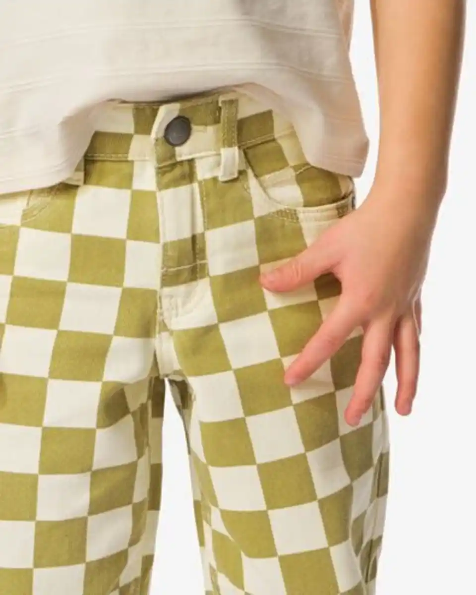 Bild 4 von Kinderhose, normale Passform, Blockmuster grün