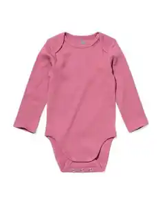 Mitwachsender Baby-Strampler, LENZING™ ECOVERO™, gerippt dunkelrosa