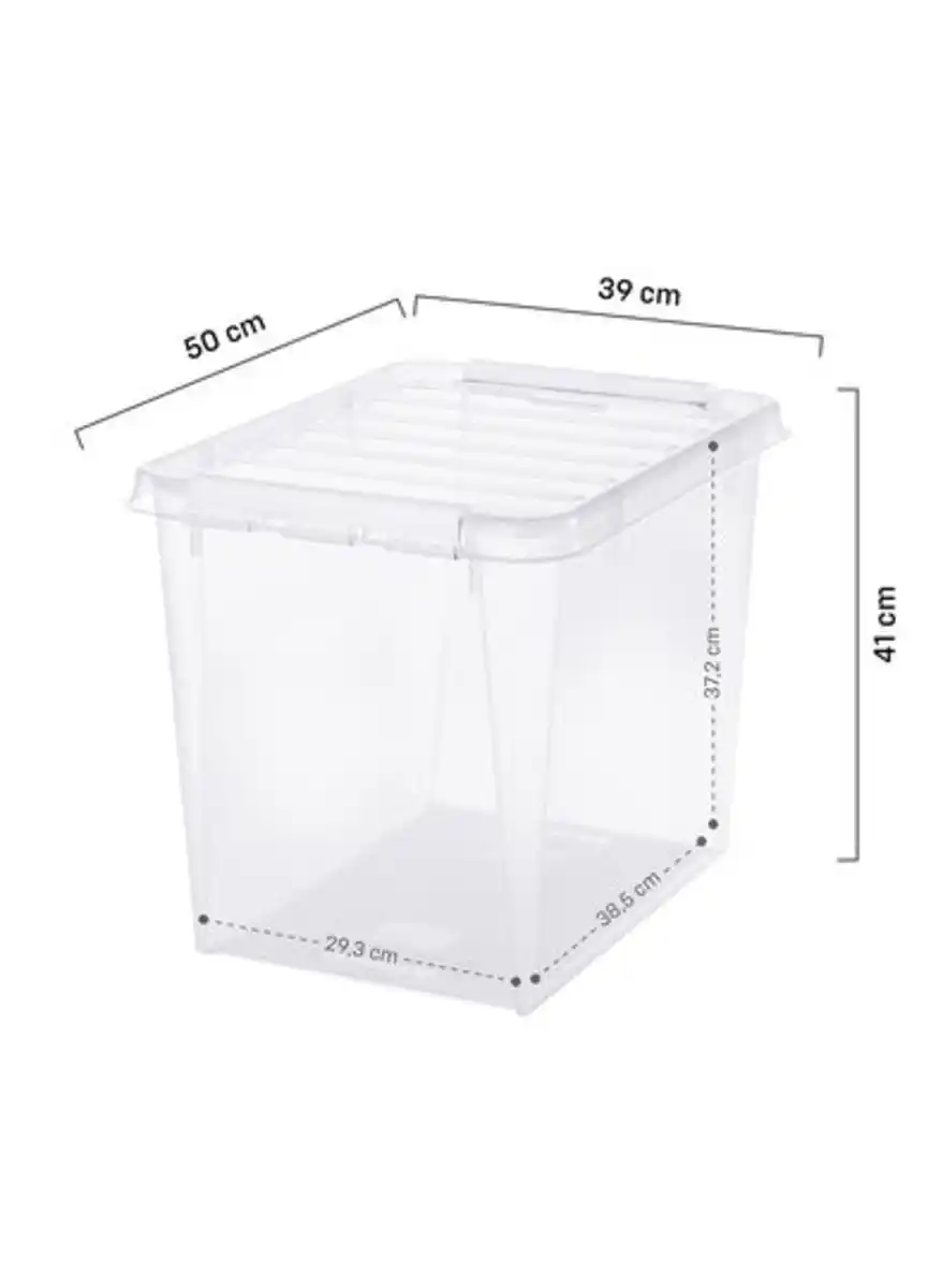 Bild 2 von Ordnungsbox London, 52 Liter, transparent 50 x 39 x 41 cm