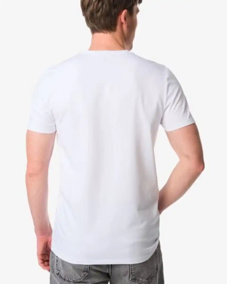 Bild 4 von Herren T-Shirts Slim Fit mit O-Ausschnitt – 2 Stück weiß