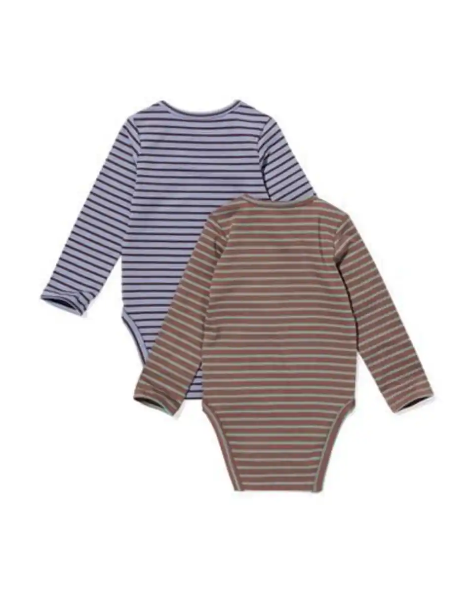 Bild 4 von Babystrampler, gerippt, gestreift – 2 Stück braun