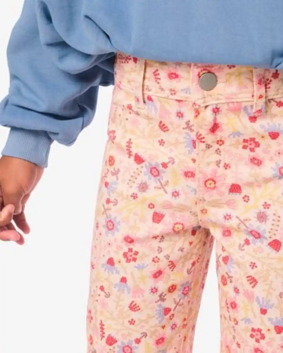 Bild 4 von Kinderhose, weit, mit Blumen rosa