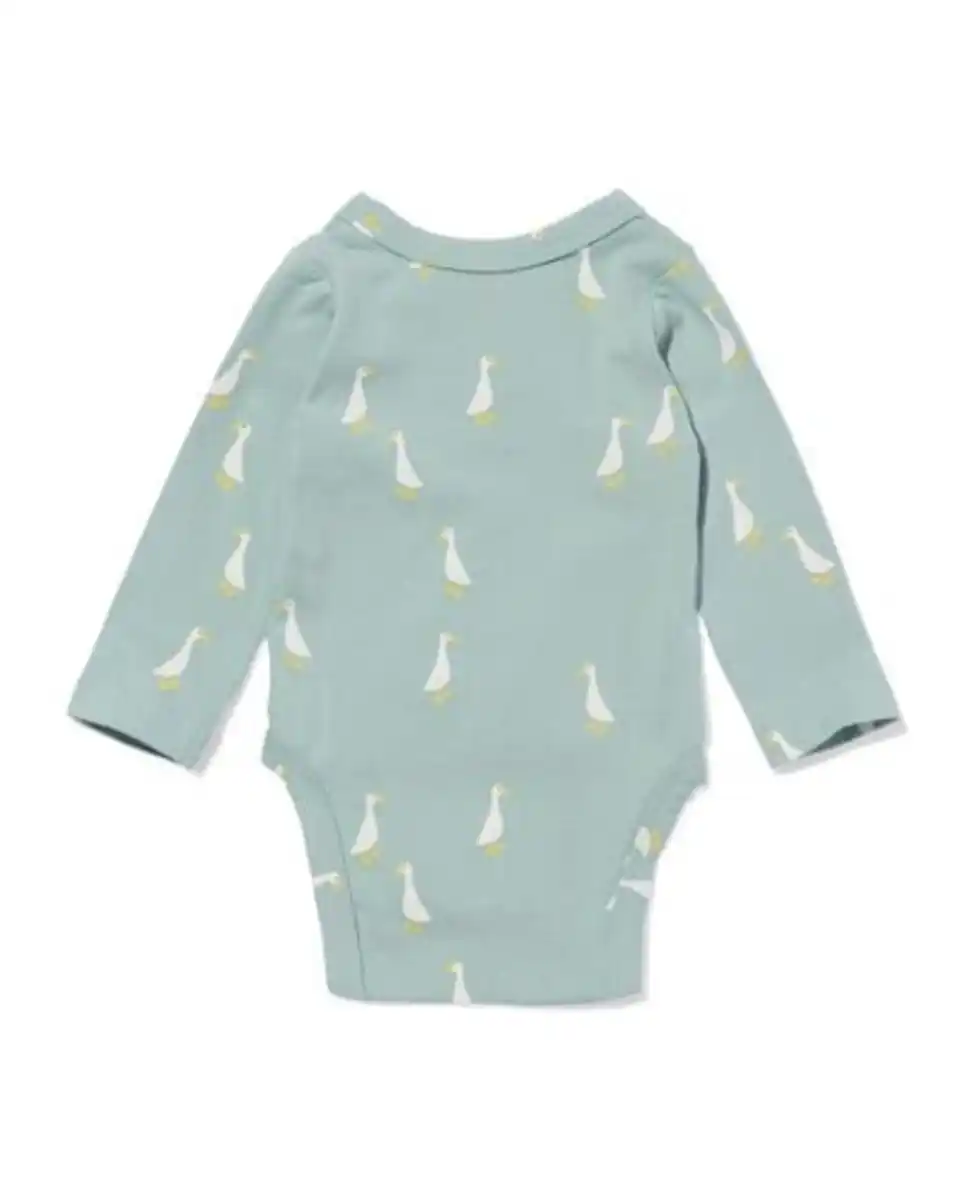 Bild 4 von Baby-Wickelstrampler zum Mitwachsen, Jersey, Gänsemuster hellblau