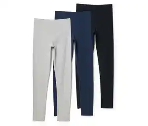 3 Kinder-Leggings, blau, schwarz, grau