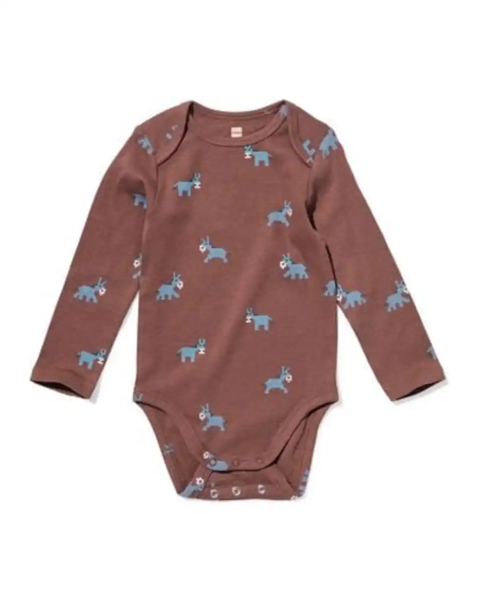 Bild 1 von Babystrampler LENZING™ ECOVERO™, gerippt, Tiermuster braun