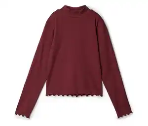 Kinder-Langarm-Rippshirt, rot