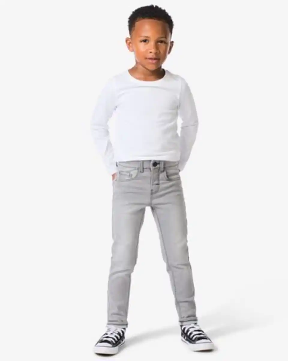 Bild 1 von Kinderhose, Jog-Denim, Skinny Fit grau