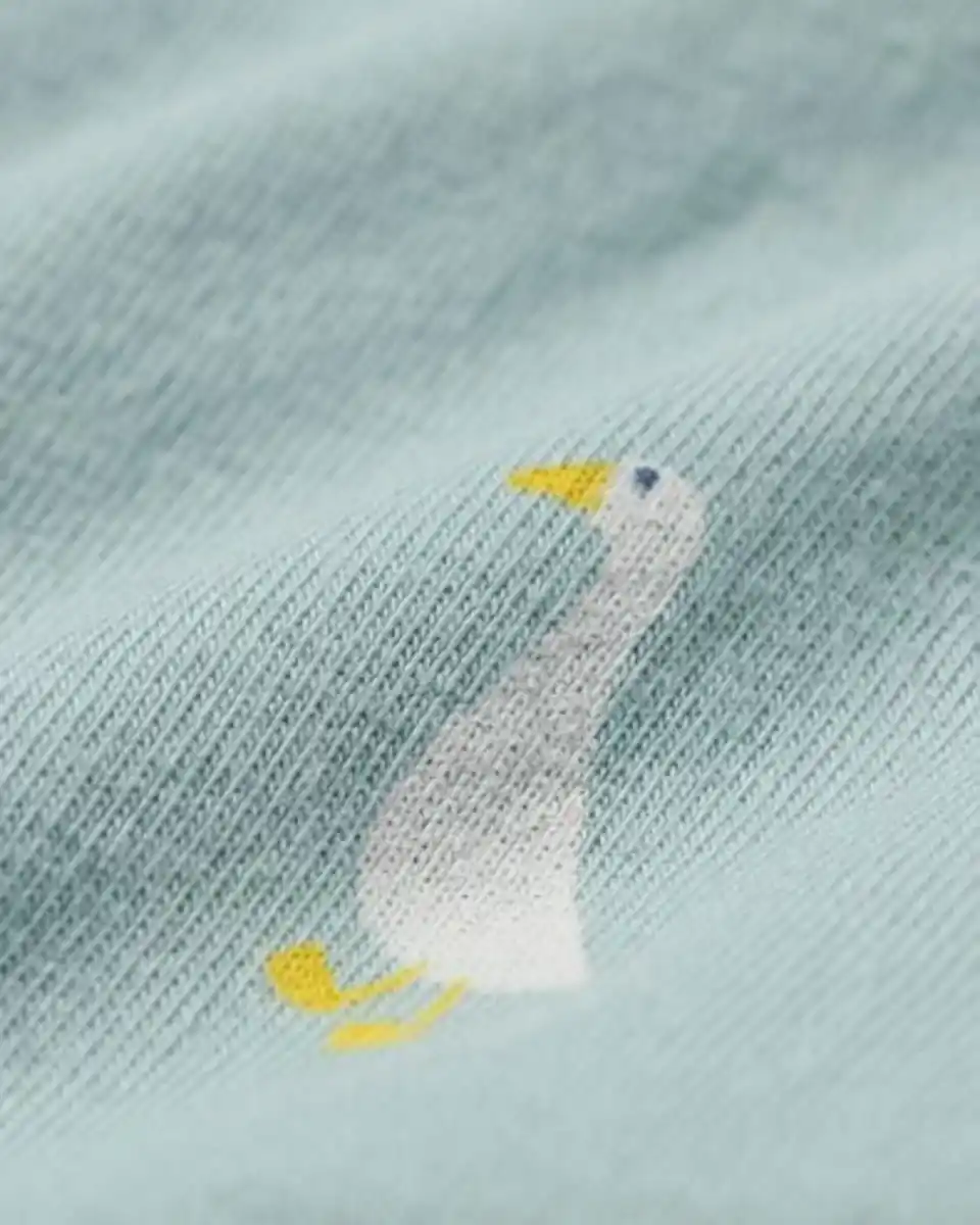 Bild 3 von Baby-Wickelstrampler zum Mitwachsen, Jersey, Gänsemuster hellblau
