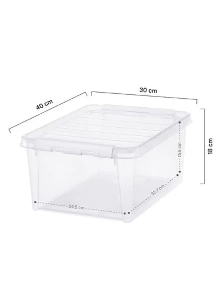 Bild 2 von Ordnungsbox Madrid, 14 Liter, transparent, 40 x 30 x 19 cm