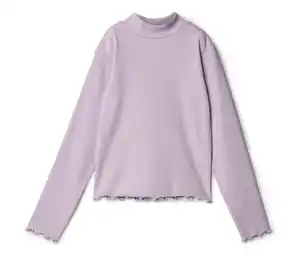 Kinder-Langarm-Rippshirt, lila