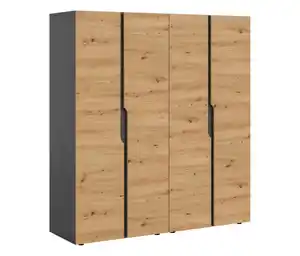 xonox Kleiderschrank »Saga«, 4-türig, anthrazit-Eichenoptik