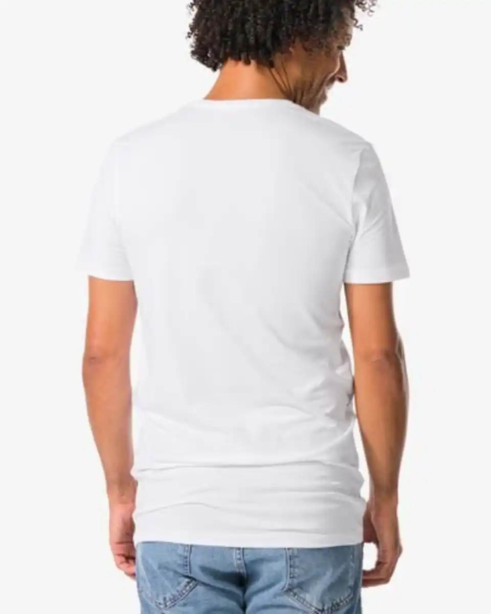 Bild 3 von Herren-T-Shirts, Slim Fit, O-Ausschnitt, extra lang – 2 Stück weiß